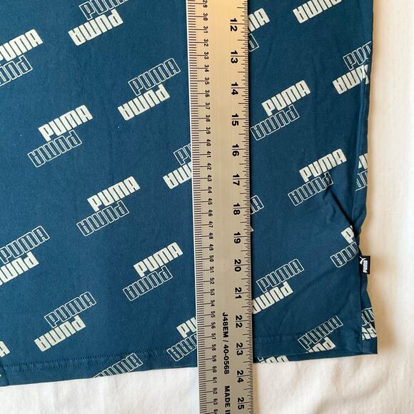PUMA Women’s Short Sleeve Crewneck T-shirt Size S, Blue with White Logos - Picture 4 of 7